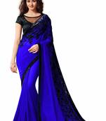 multicolor embroidered georgette saree With Blouse