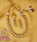 Round Kundan Meena Necklace