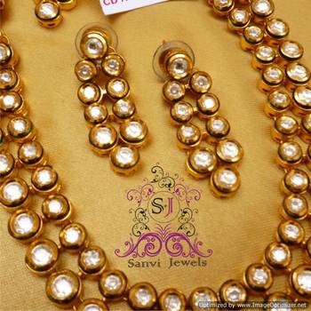 Round Kundan Meena Necklace 2