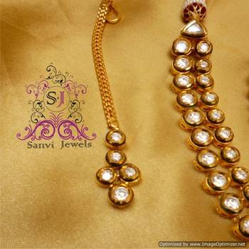 Round Kundan Meena Necklace 3