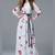 Sky blue  and  red georgette   embroidered stitched kurti