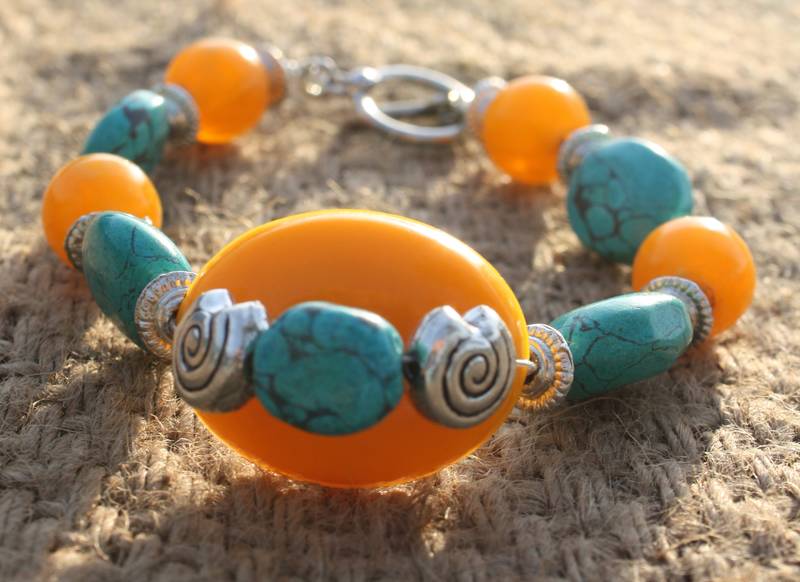 Yellow And Turquoise Bracelet