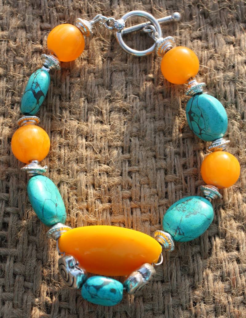 Yellow And Turquoise Bracelet