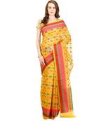 Gold Embroidered Cotton Saree With Blouse