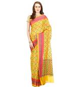 Gold Embroidered Cotton Saree With Blouse