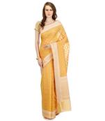 Mustard Embroidered Cotton Saree With Blouse