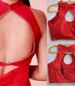 Red Keyhole Blouse