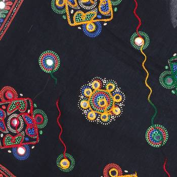 Black cotton embroidered dupatta 2