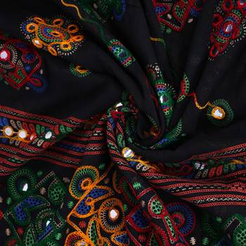 Black cotton embroidered dupatta 3