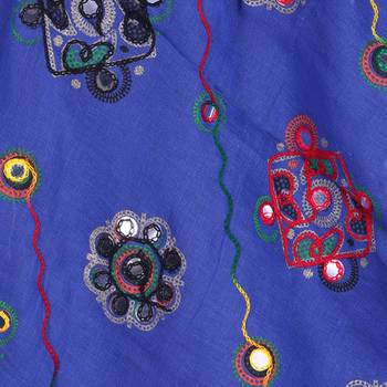 Blue cotton embroidered dupatta 2