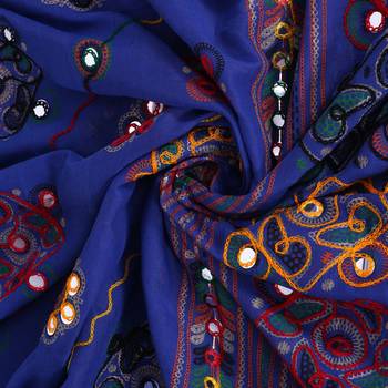 Blue cotton embroidered dupatta 3