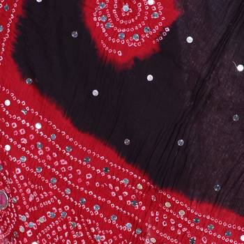 Black cotton embellished bandhej dupatta 2