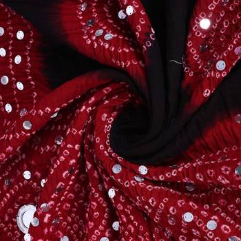 Black cotton embellished bandhej dupatta 3