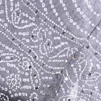 Grey cotton embellished bandhej dupatta 2