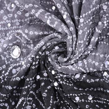 Grey cotton embellished bandhej dupatta 3