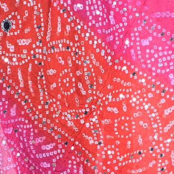 Pink cotton embellished bandhej dupatta 2