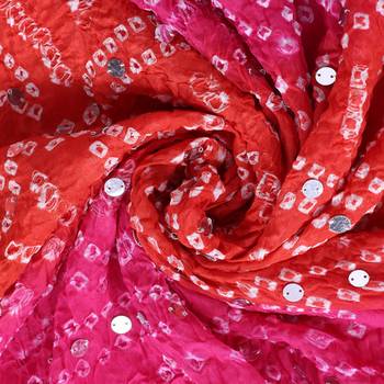 Pink cotton embellished bandhej dupatta 3