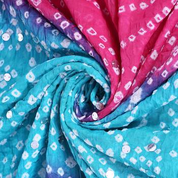 Pink cotton embellished bandhej dupatta 3