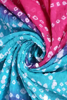 Pink cotton embellished bandhej dupatta