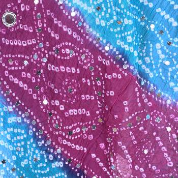 Green cotton embellished bandhej dupatta 2