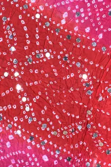 Pink cotton embellished bandhej dupatta