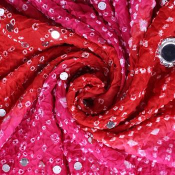 Pink cotton embellished bandhej dupatta 3