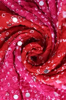 Pink cotton embellished bandhej dupatta