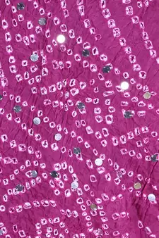 Purple cotton embellished bandhej dupatta