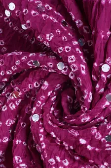 Purple cotton embellished bandhej dupatta