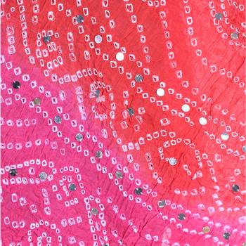 Red cotton embellished bandhej dupatta 2