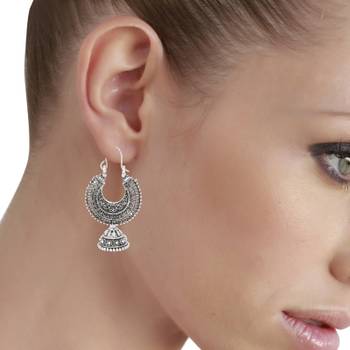 Metal Hoop With Jhumki Earrings 2