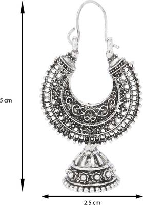 Metal Hoop With Jhumki Earrings 3