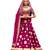Pink net embroidered unstitched lehenga choli