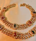 Royal Pearl Polki Broad Payal