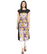 Multicolor printed crepe stitched kurti
