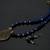 Blue Golden leaf necklace with earrings