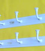 Door  and  wall hook hanger – nice looks nice mood and  white elegant 6 hook cloth hanger with screws (set of two)
