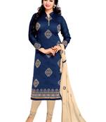 Indian Designer Bollywood Partywear Navy Blue Salvar Kameez Unstitched Dress Material MFab183