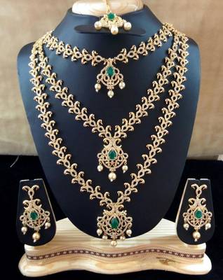 Wedding Zirconia Stones Long Necklace Set 1