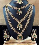 Wedding Zirconia Stones Long Necklace Set