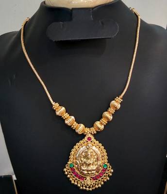 Georgeous High Gold Plated Kundans Laxmi Necklace Set 1