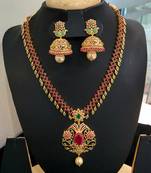 Beautiful High Gold Plated Stones Multi Necklace Set