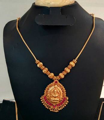 Georgeous Gold Plated Laxmi Necklace Set 1
