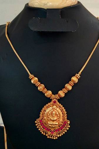 Georgeous Gold Plated Laxmi Necklace Set