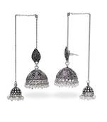 Oxidized Silver Finish Kashmiri Jhumka Earrings For Women and Girls