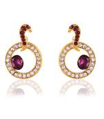 Cute Fancy Design Tops In Purple With Austrian Stone