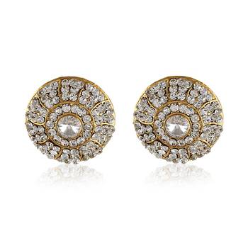 Tradition White Stone Daily Wear Gold Finishing Tops 1