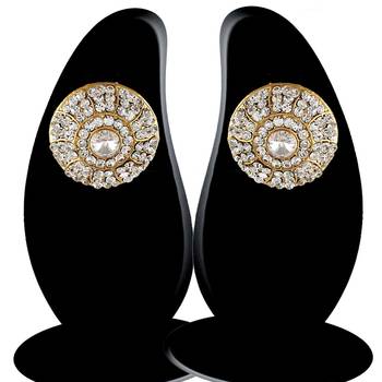 Tradition White Stone Daily Wear Gold Finishing Tops 3