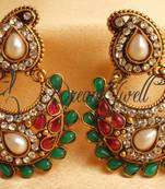 Beautiful Antique Kemp  Green Mango Earrings