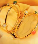 Royal Polki Gold Plated Set  Of 4 Bangles